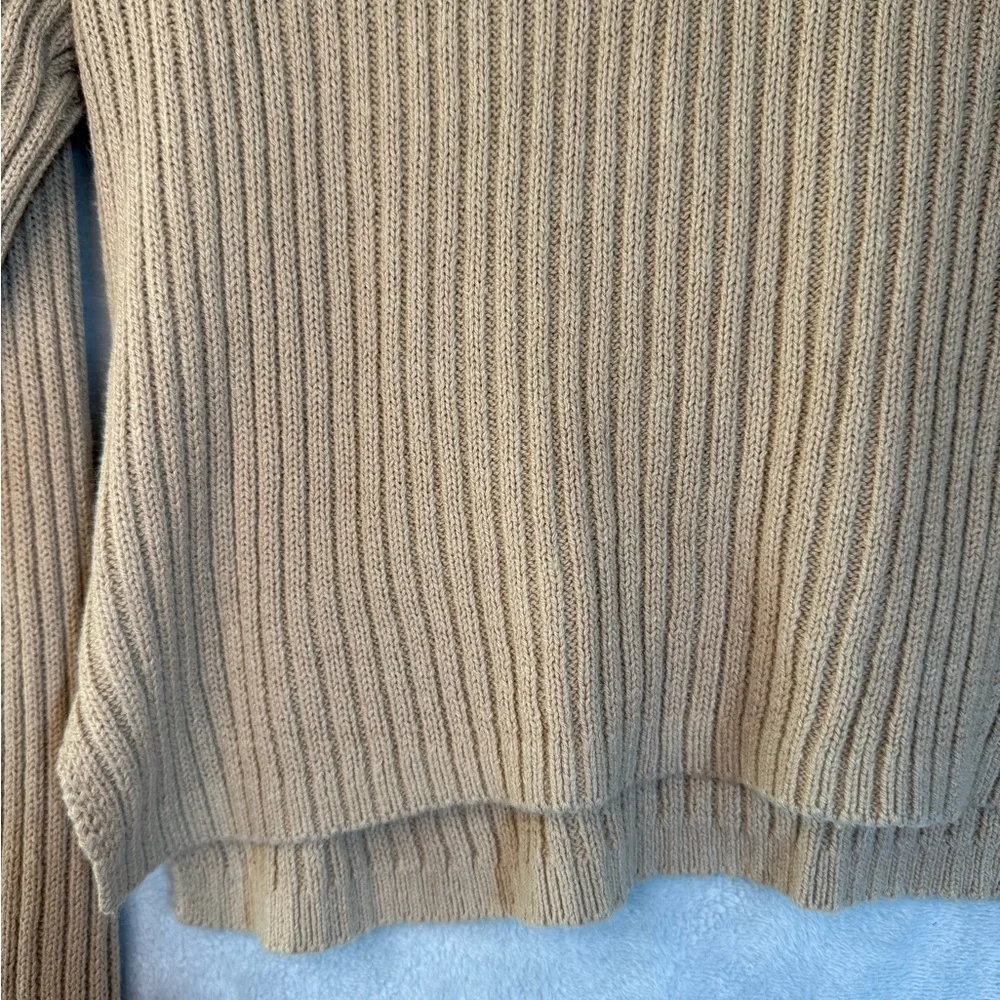 Wild Fable Tan V-Neck Ribbed Sweater - Picture 4 of 4